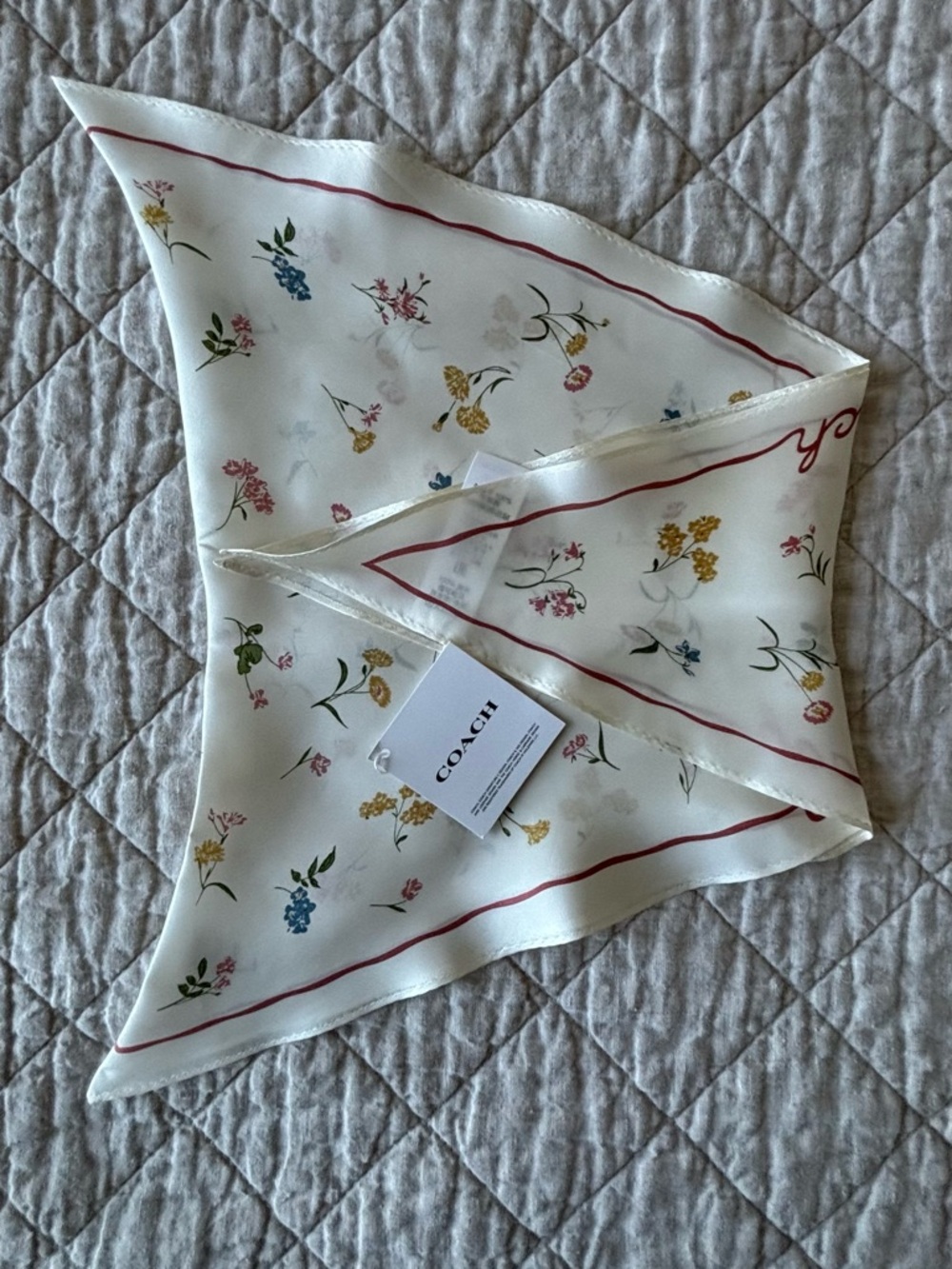 Coach Floral Silk Diamond Scarf - Picture 2 of 10